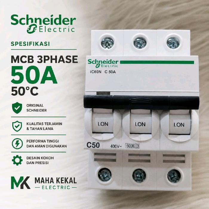 READY MCB 3phase Schneider 3p 50a Acti9 ic60n A9F74350 mcb schneider 50ampere mcb schneider 3p mcb