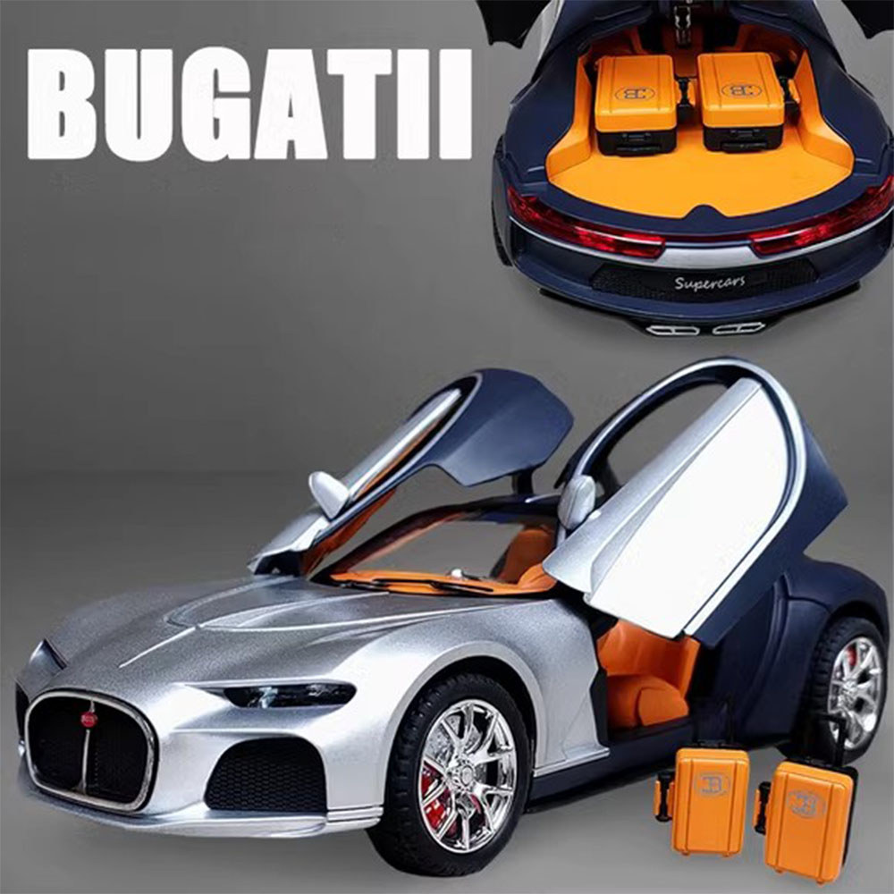 124 Scale Bugatti Atlantic Toys Model Car Alloy Diecasts Model Vehicle with Light Sound Super Sport