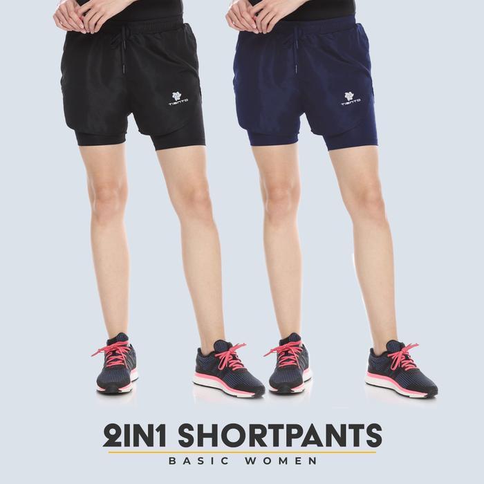 Tiento Celana Legging Short Pants 2in1 Sporty Leging Wanita