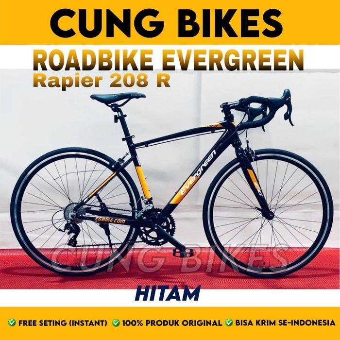 Sepeda Balap atau sepeda Road bike Evergreen Rapier 700 C - 208 ALLOY-HITAM
