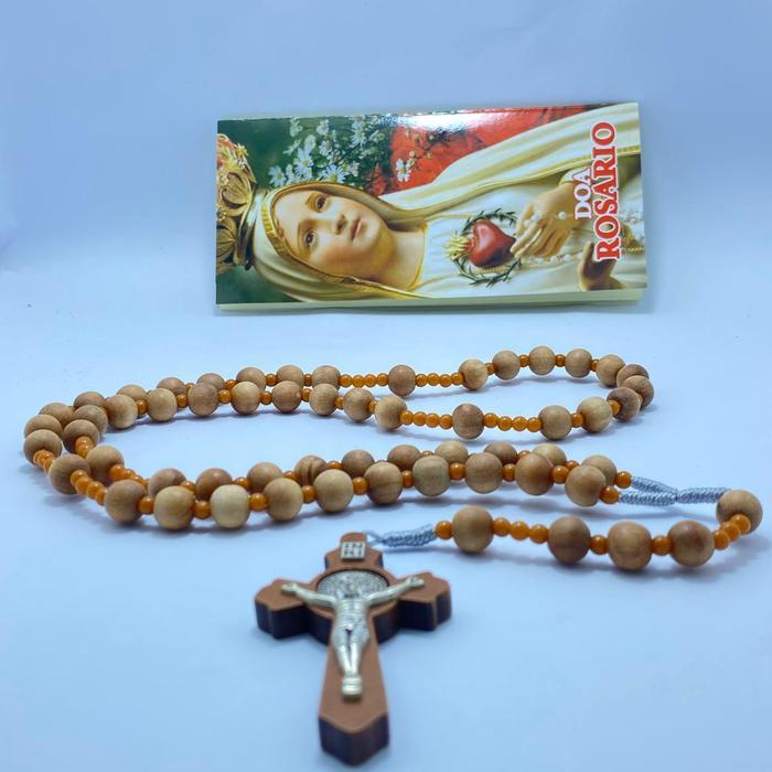 Kalung Rosario Katolik Kayu Cendana Asli Premium Harum Alami & Elegan