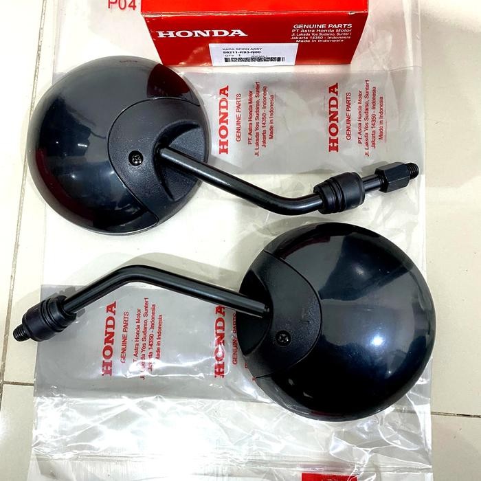 ASLI SPION MOTOR SCOOPY HITAM KACA CEMBUNG 1 SET KIRI KANAN SEPASANG K93 READY STOCK