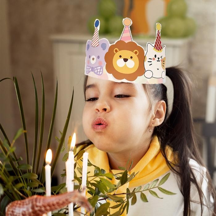 Topi Ulang Tahun Animal Pesta Anak Dekorasi Birthday Party Kertas Karton Hewan Binatang