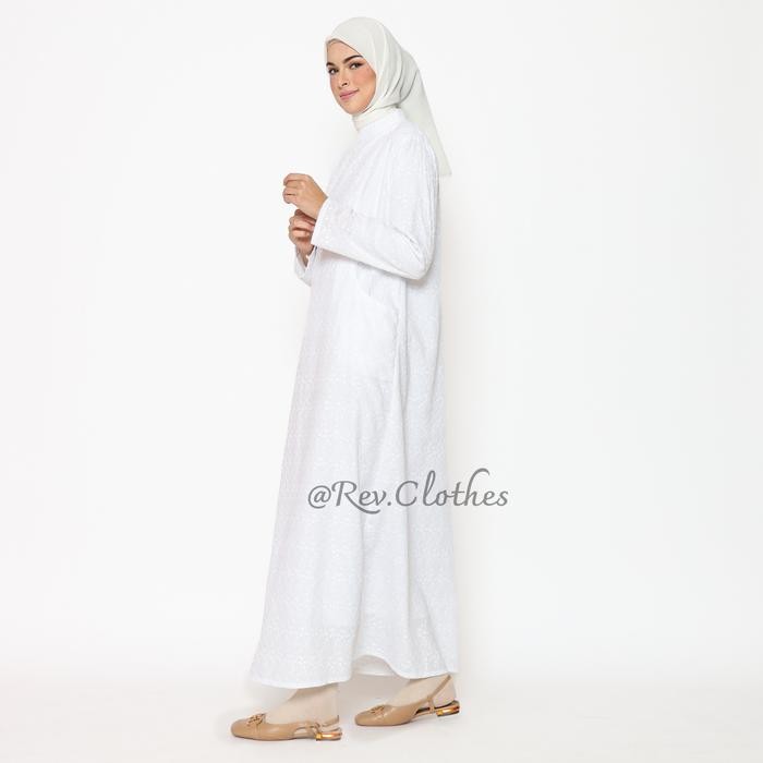 k468 Gamis Putih Umroh Wanita Baju Haji Dan Umroh Wanita Dewasa Muslim Katun Paris Premium