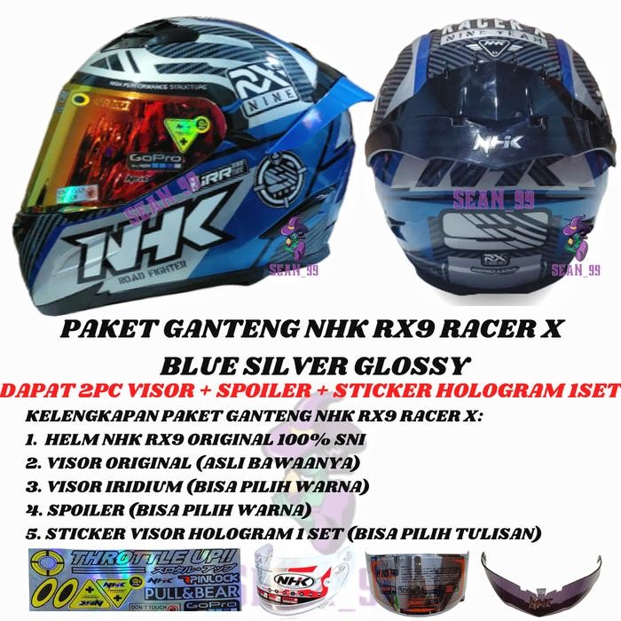Helm Nhk Rx9 Racer -X Nine Blue Silver