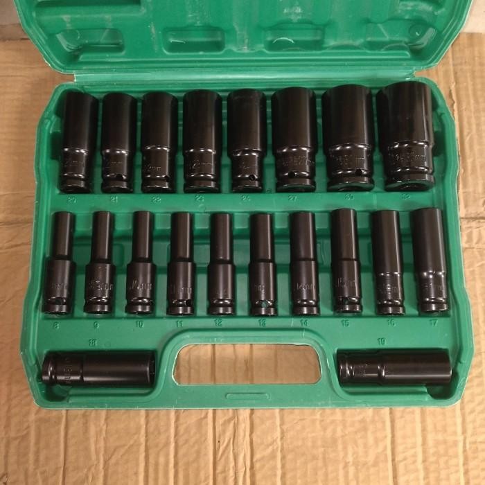Mata Kunci Sok Impact Driver Socket Sleeve Impact Wrench 1 Set 20Pcs