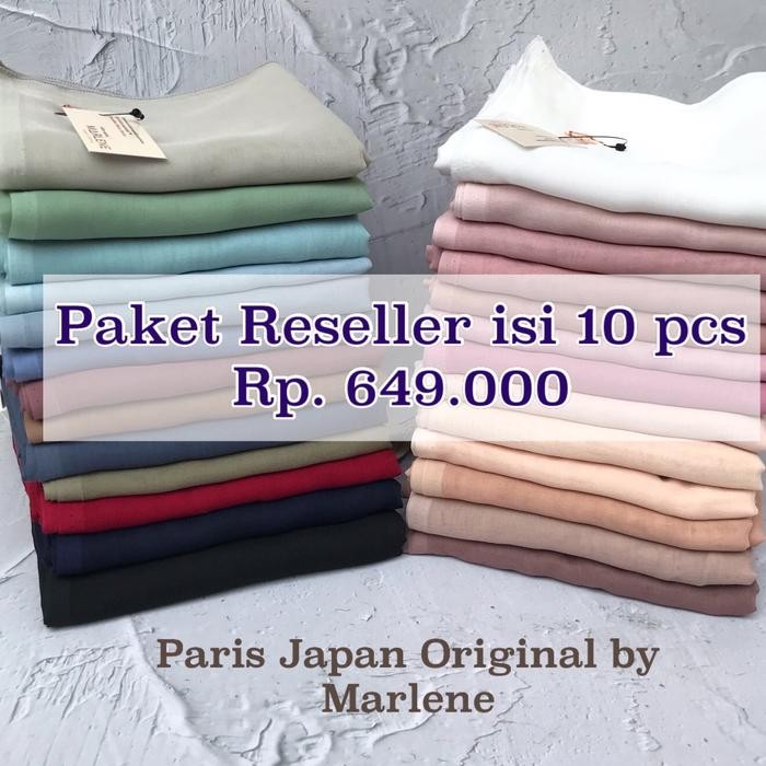 ow1p- Marlene - Hijab Paris Japan Original Premium (Paket Reseller) Metal Logo Square Pouch