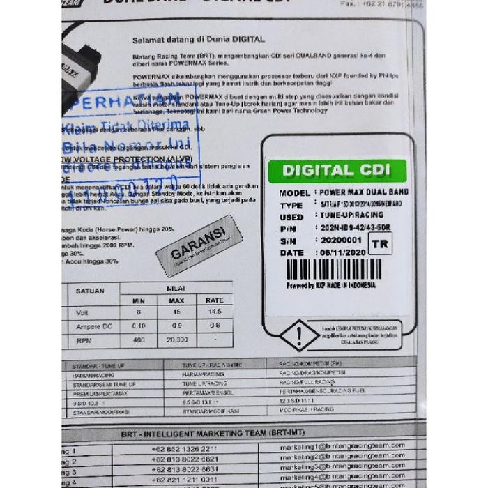 CDI BRT DUALBAND SATRIA FU FACELIFT 2013/2014/2015/NEW AHO