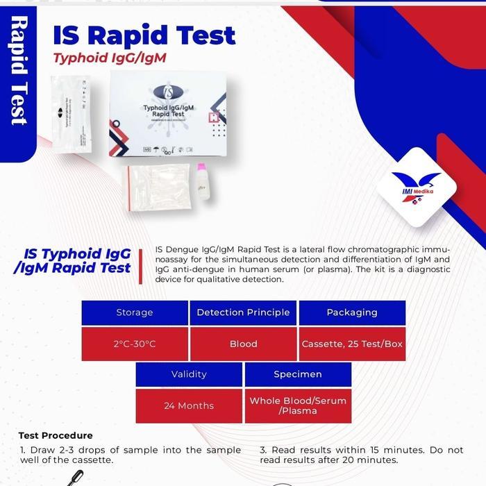 Terlaris Typhoid Salmonella IgG/IgM IS Rapid Test isi 25 SALE