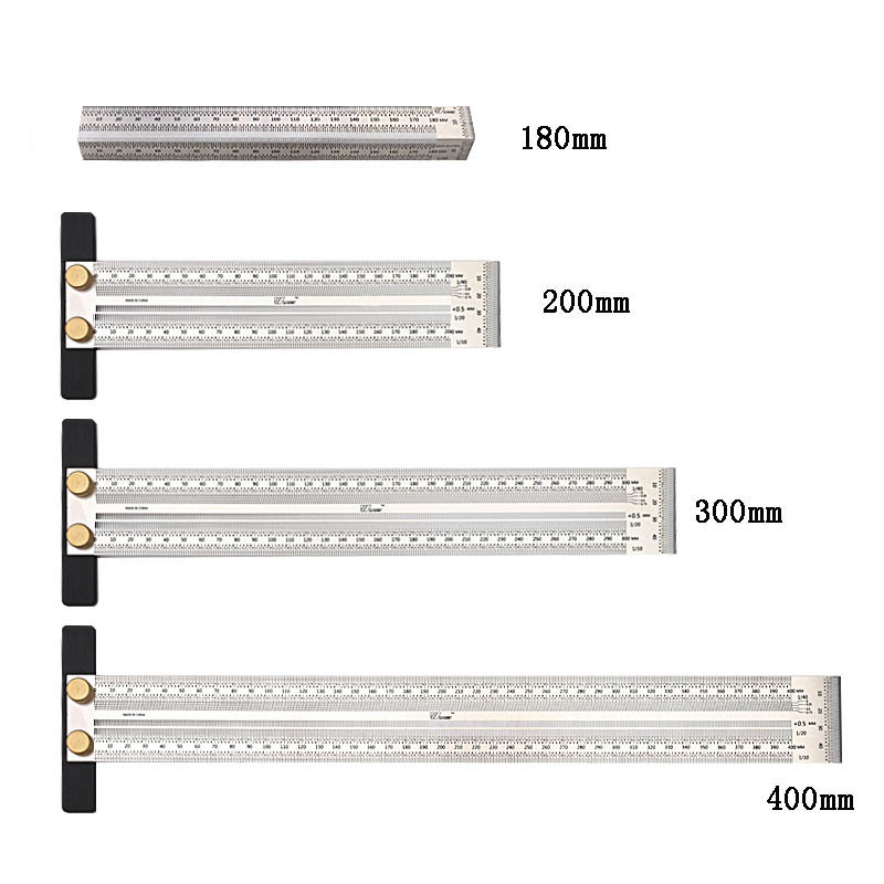 Woodworking T-type Scale Ruler Hole Ruler High-precision Scribing Mark Line Measuring Tool Carpenter