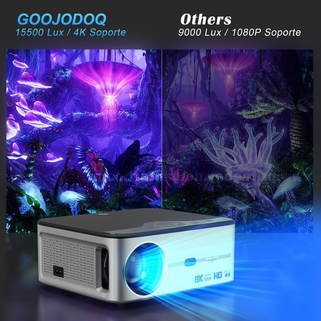 Projector Native 1080P Bluetooth Projector 4K 8K 200''Screen 700ANSI 15500L WiFi HDMI USB LED Androi