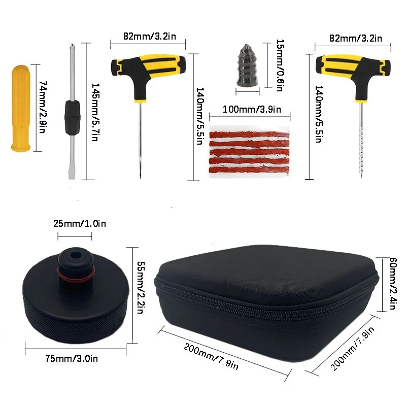 New Car Tire Repair Nail Screw Kit Rubber Floor Lifting Jack Pad Axle Stand Adapter Pucks Tool Chass