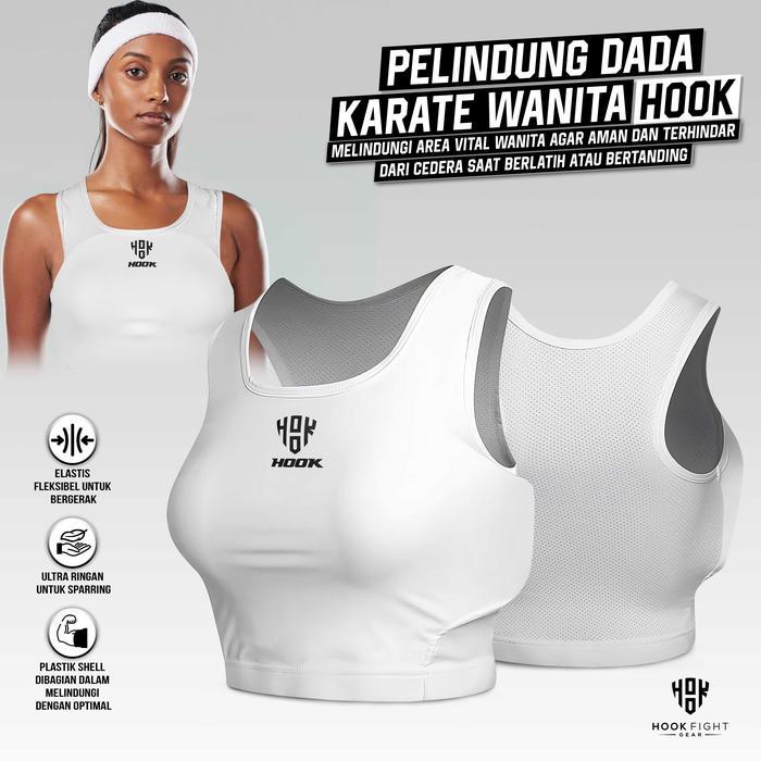 Pelindung Dada Karate Wanita Hook Body Protector Karate Pelindung Badan Dada Karate Chest Protector