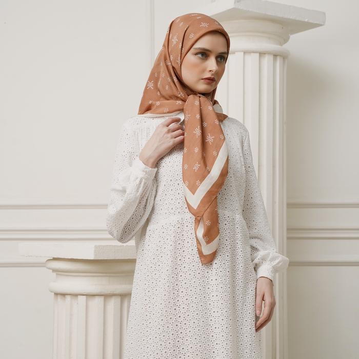 SALE KHANAAN + MONOGRAM SCARF + BROWN