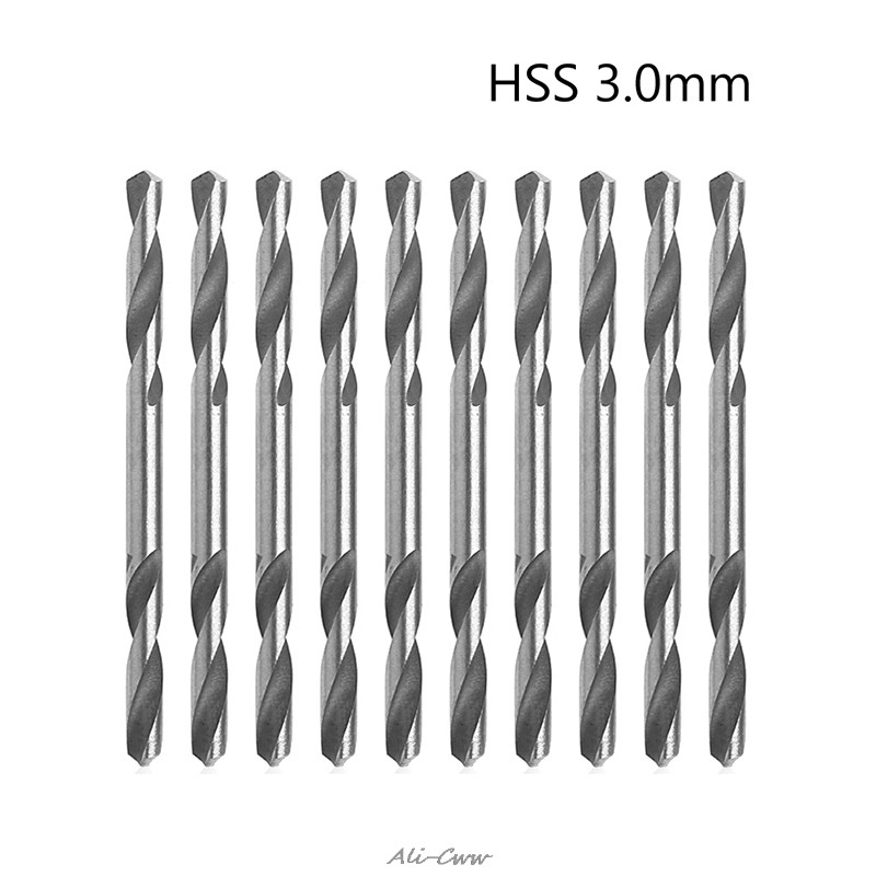 YOFE 10Pcs 3mm 3.2mm 3.5mm 4mm 4.2mm 4.5mm 5.0mm 5.2mm HSS Double Ended Spiral Torsion Drill Tools D