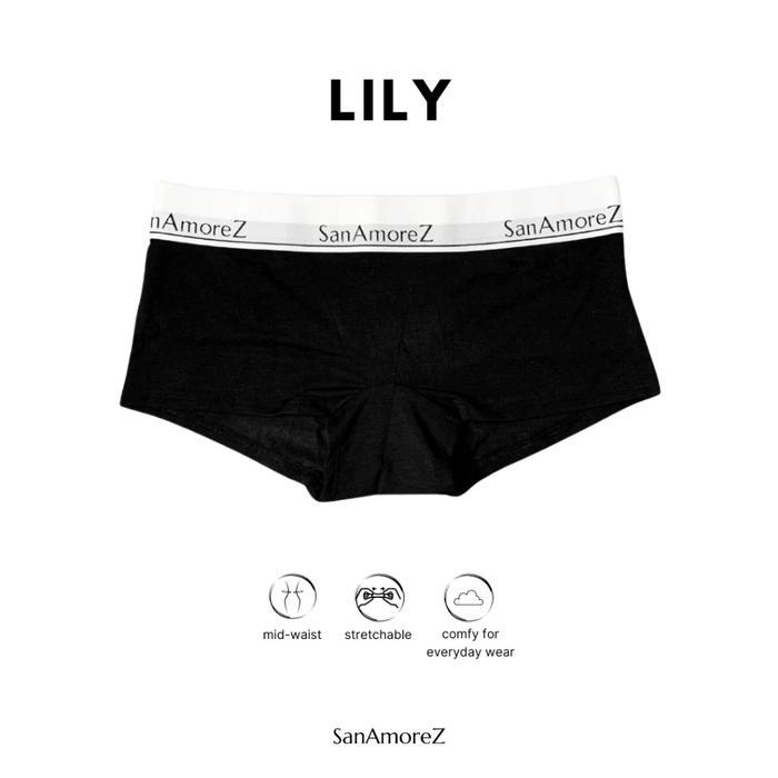 Sanamorez Women Boyshorts Panty / Celana Dalam Wanita - Cotton Size Xs - Xl Mid Waist Lily Boyshorts
