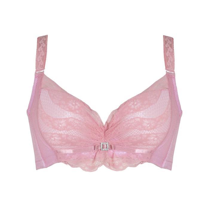 Cynthia Bra 3/4 Cup Busa Tebal Tiller Kait 3 Ada Kawat - Merah Muda #Gratisongkir #Sale #Discount