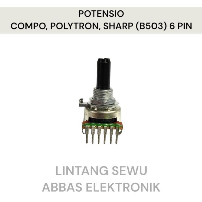 Potensio Compo Polytron Sharp 6p / 6+1 Ct / 7p B503 50k 6 Pin / 6 Pin +Ct / 7 Pin 50 Kilo Audio