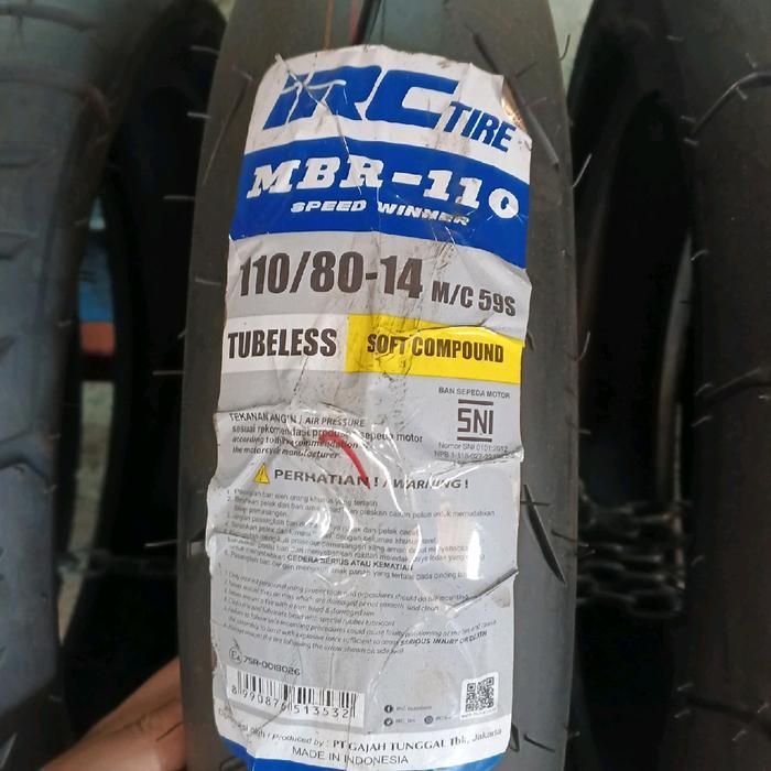 BAN MOTOR IRC 110/80-14 MBR-110 TUBELESS SOFT COMPOUND