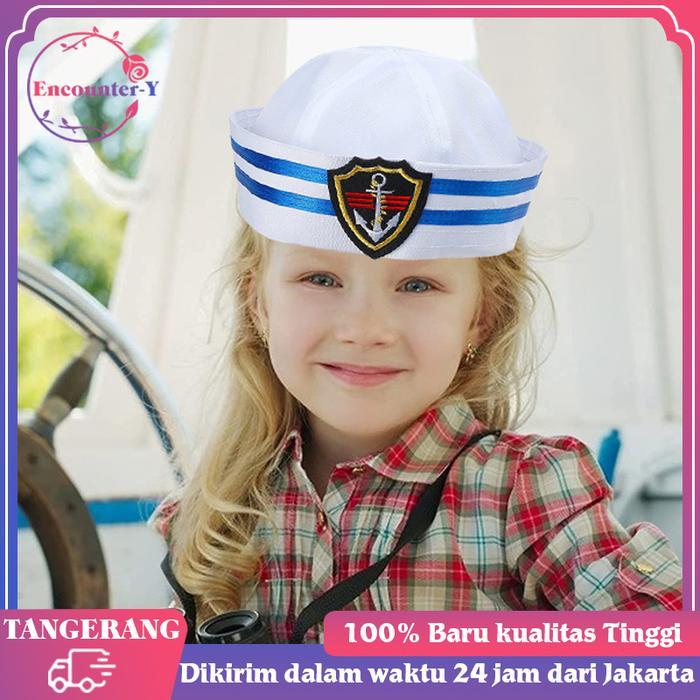 Mikado Yeraya - Topi Pelaut/Topi Kapten/Topi Sailor/Sailor Hat Topi Kostum Halloween