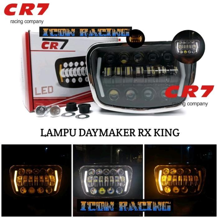 Headlamp CR7 LED Rx King GL 100 Lampu Depan Oval Rxking New Plus Batok Frame