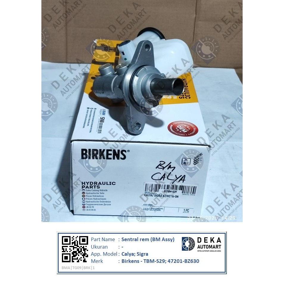 Sentral rem atas (Brake master - BM Assy) Birkens - untuk Calya; Sigra (TBM-S29; 47201-BZ630)