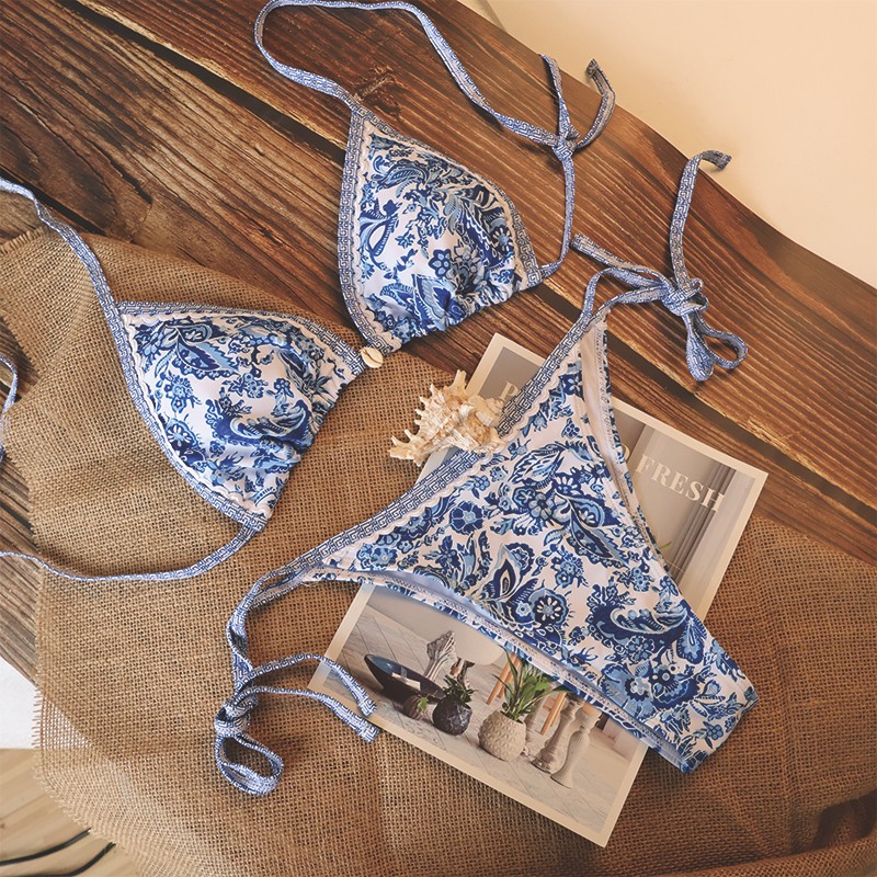 2026 Halter String Triangle Two Piece Bikini Women Swimwear Female Swimsuit Bathers Bathing Swimming