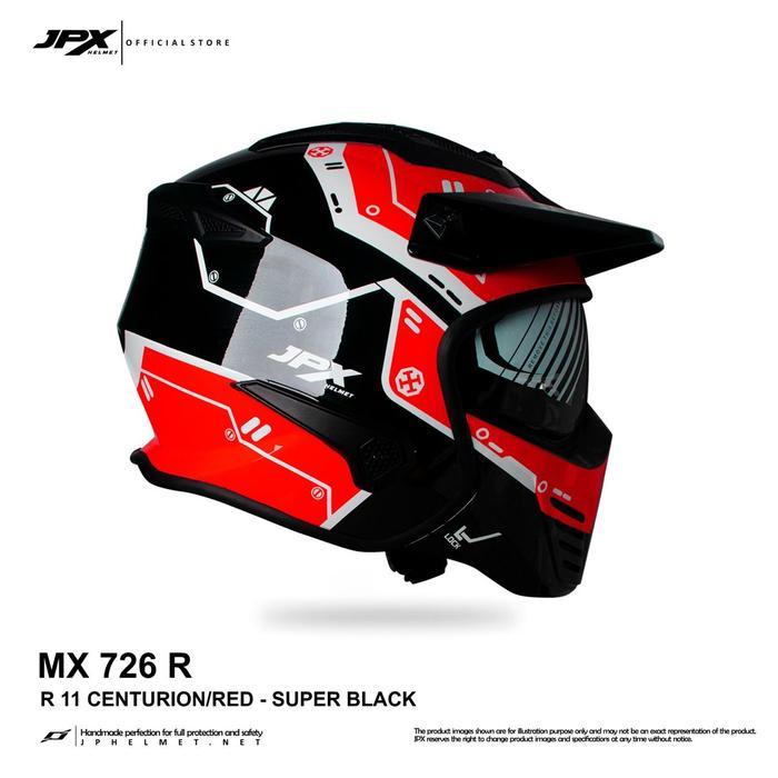 Helm JPX Full Face MX-726 R Centurion Red - MX 11