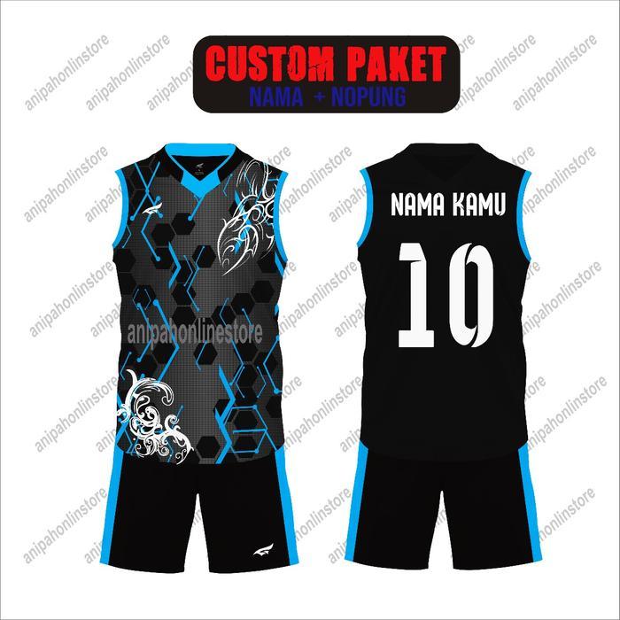stfc- Custom Nama Dan Nomor Punggung Baju Voli Pria/ Jersey Volly Singlet Terbaru Set Cowok