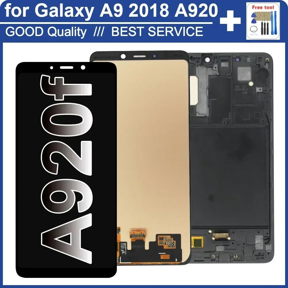 Super Amoled Lcd For Galaxy A9 2018 A920F Lcd Display Touch Screen Digitizer Assembly For A920F Lcd