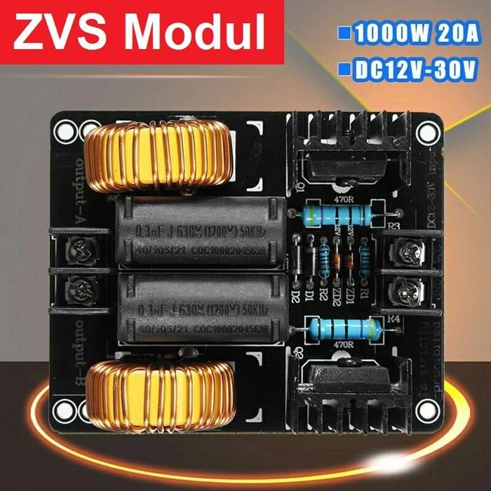 ZVS MODULE LOW VOLTAGE ZVS MODUL HEATING BOARD 1000W 12V-30V 20A 1KW TESLA DRIVER HEATER PEMANAS