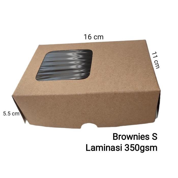 box craft BROWNIES SMALL alas 16x11 WINDOW dus kertas coklat LAMINASI