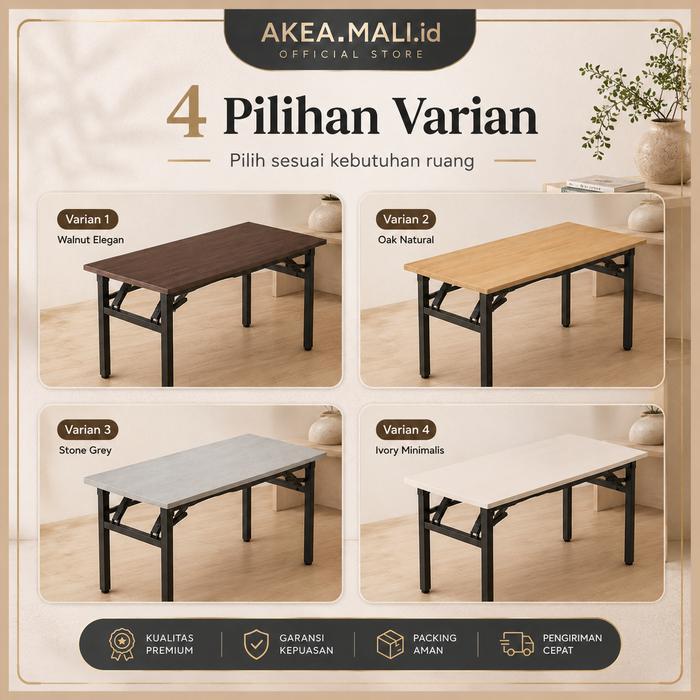 Promo Ak [Cod] Flipper Table Meja Makan Lipat Set Koper Camping Outdoor Portable Meja Lipat Meja