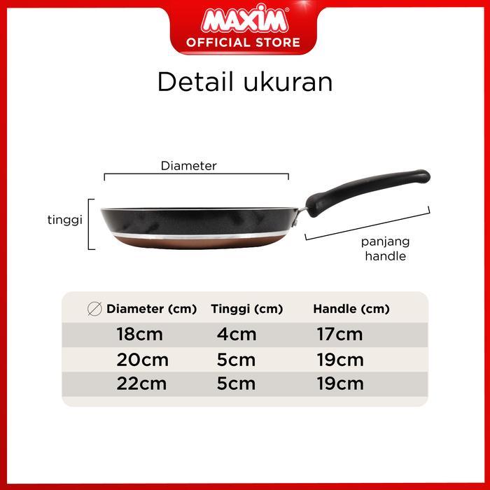 MAXIM VENICE WAJAN TEFLON ANTI LENGKET 22CM 26CM FRYPAN QUALITY ORIGINAL