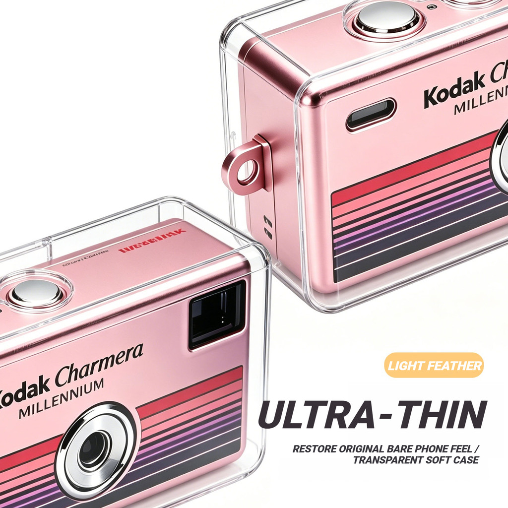For Kodak Charmera Millenium Soft TPU Transprent Case Kodak Charmera 2000 Keychain Mini Camera