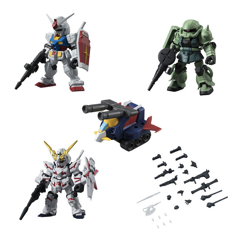Bandai Gashapon Mobile Suit Ensemble (MSE) Gundam RX-78-2 Strike Hi-Nu Wing Astray ZZ Barbatos