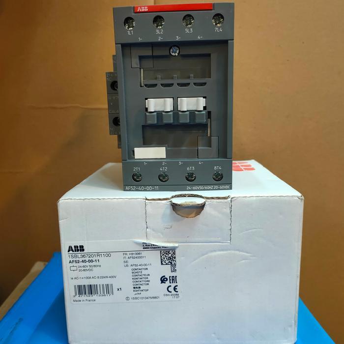 AF52-40-00-11 24-60VAC/DC CONTACTOR 4 POLE ABB