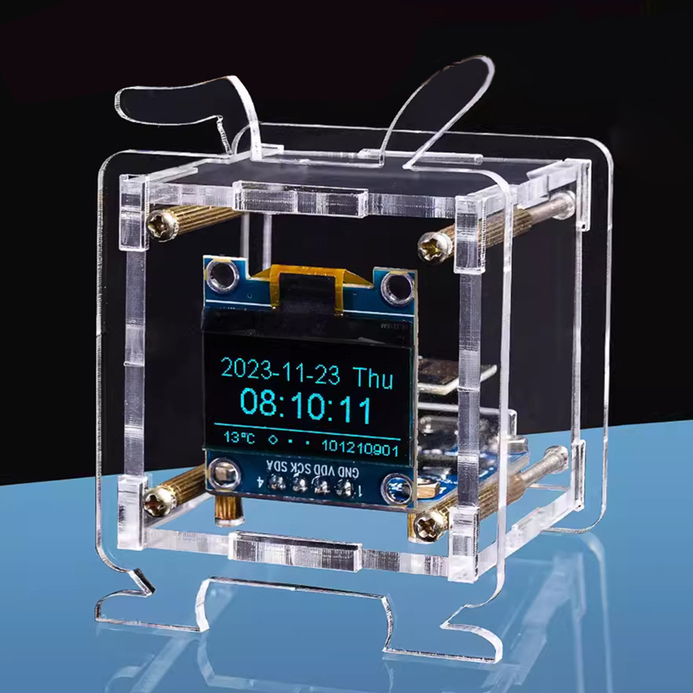ESP8266 Mini Weather Clock 0.96 Inch OLED Display Mini Weather Forecast Clock Kit Support 2.4G Wifi