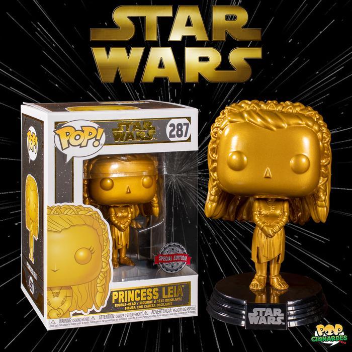 FUNKO POP STAR WARS - PRINCESS LEIA GOLD METALLIC EXCLUSIVE