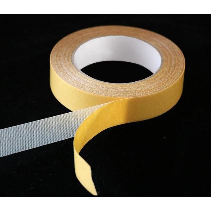 NEW Double Tape Kain Dua Sisi Lakban Kuning Perekat Kuat Isolasi Double Tip Dinding Serbaguna
