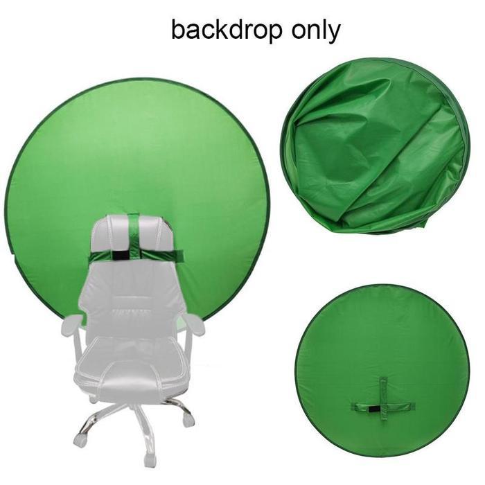 Portable Backdrop 2In1 - Green Screen Kursi Gaming - Live Streaming