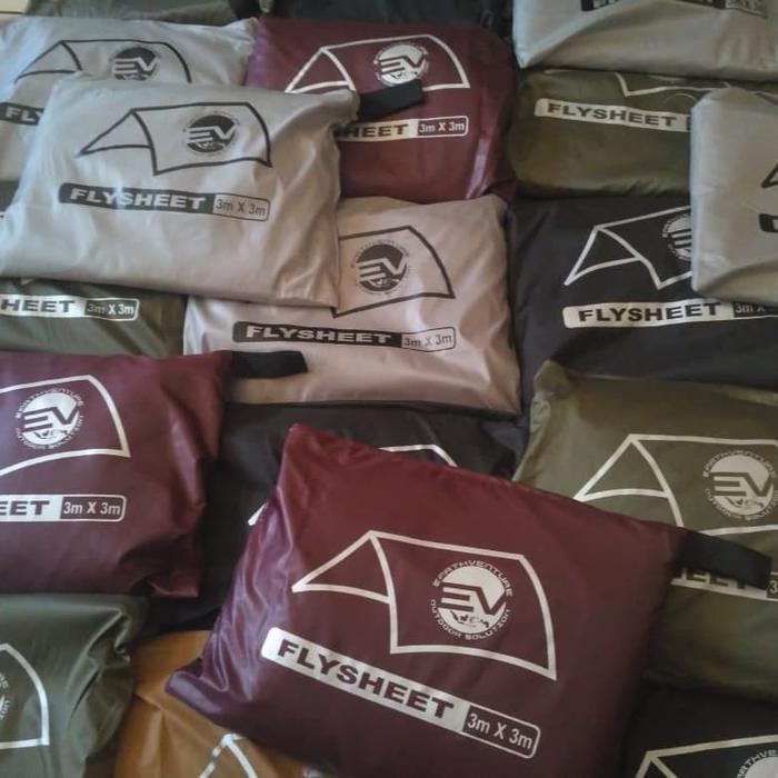 Flysheet fly sheet ukuran 3x3 3 x 3 m alas tenda