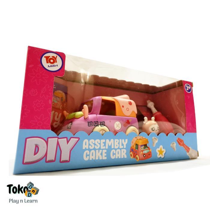 Mainan Anak DIY Assembly Cake Car Tru Mobil kar Pasang Popsicle