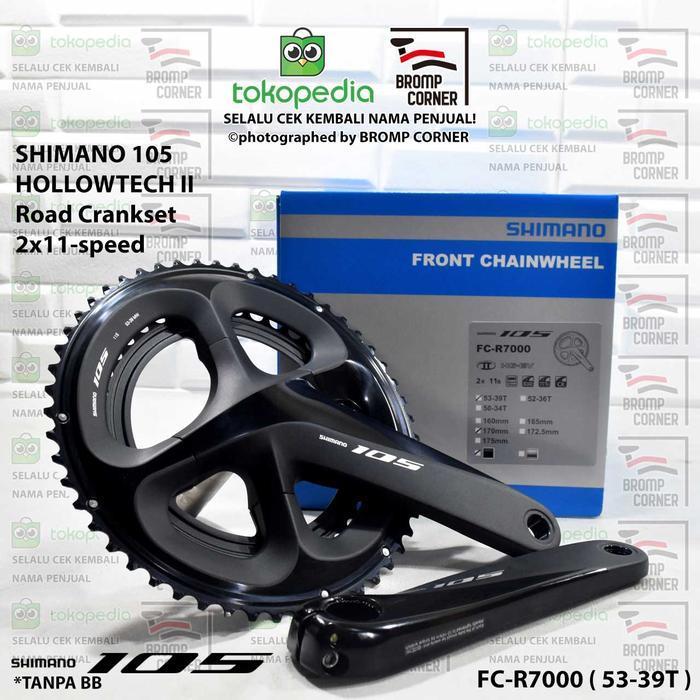 Pedalmaniaa- Crankset 105 Hollowte Ii 53 39T Fc-R7000 Tanpa Bb - Hitam