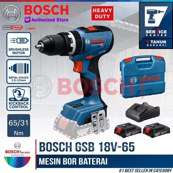 Mesin Bor Tembok Baterai Bosch GSB 18V-65 Hammer Drill Brushless Cordless GSB 18V 65 13MM