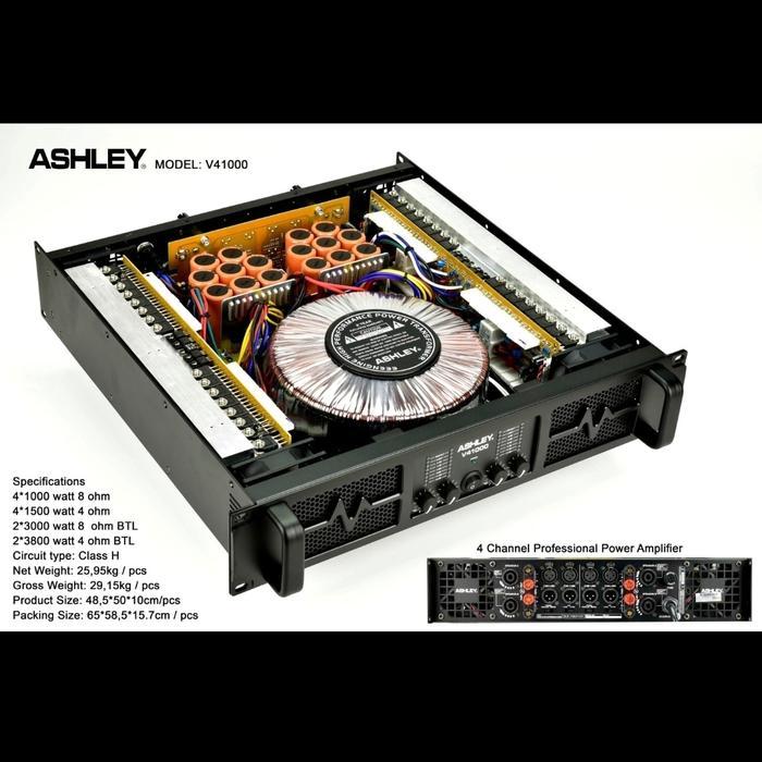 POWER AMPLIFIER ASHLEY V41000 V 41000 4CH ORIGINAL GARANSI
