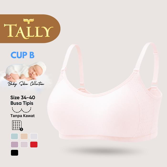 Girona - Tally Bra Tanpa Kawat Busa Tipis Bahan Katun Pori Ba Skin Cup B Kait 3 Daily Bra Bh 3139