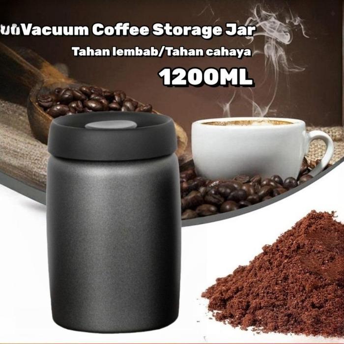 Stainless Steel Vacuum Sealed Tea Coffee Bean Storage Serbaguna Vacuum Sealed Tank