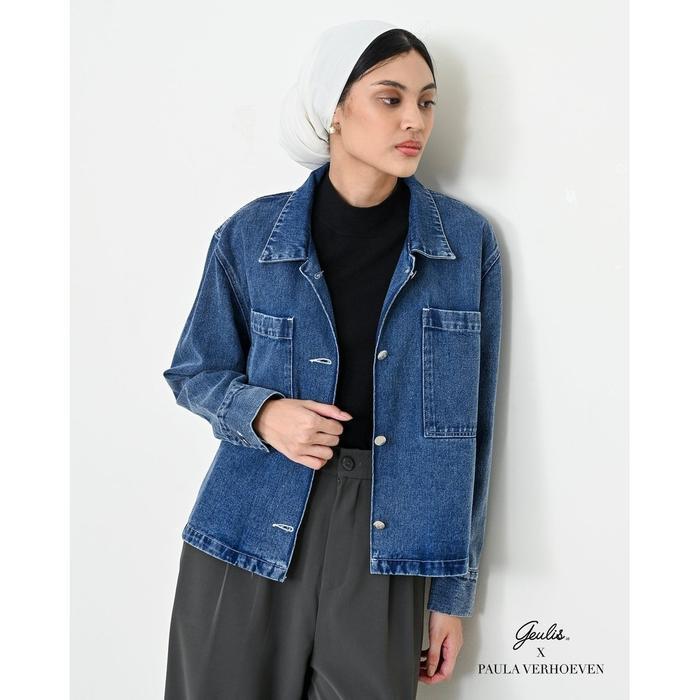 Geulis.id x Paula Verhoeven / KNOX DENIM JACKET / JAKET DENIM WANITA - LIGHTDENIM, S