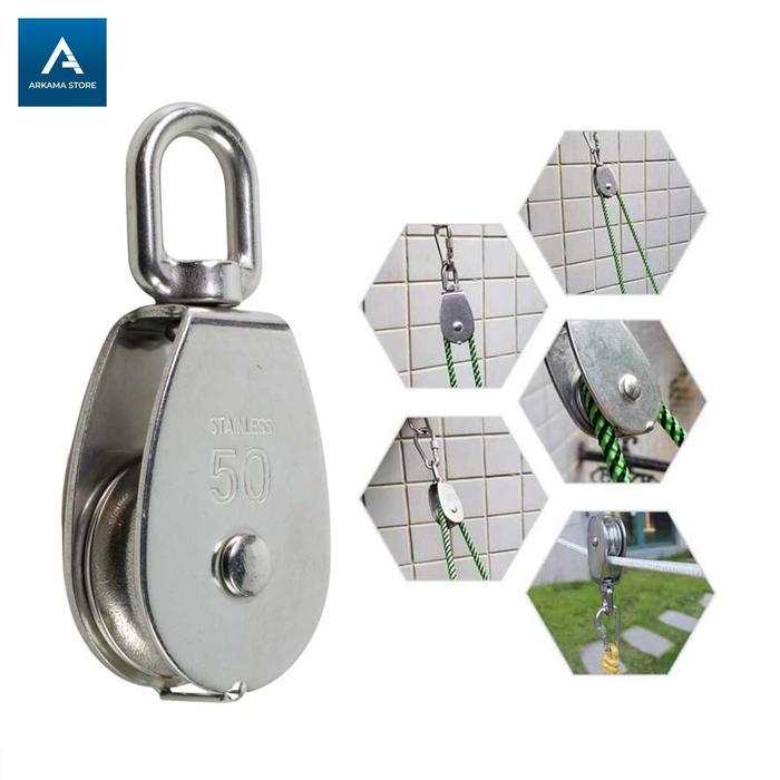 katrol kerekan mini manual serbaguna stainless steel burung timba